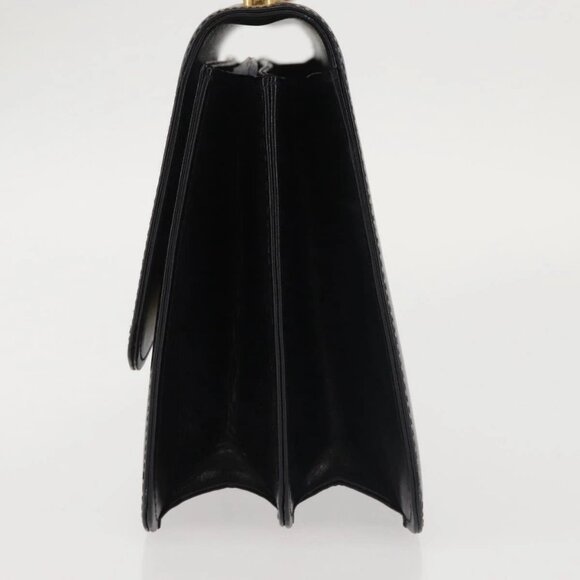 GUCCI Hand Bag Leather Black Gold Auth ep10849 - Picture 6 of 16